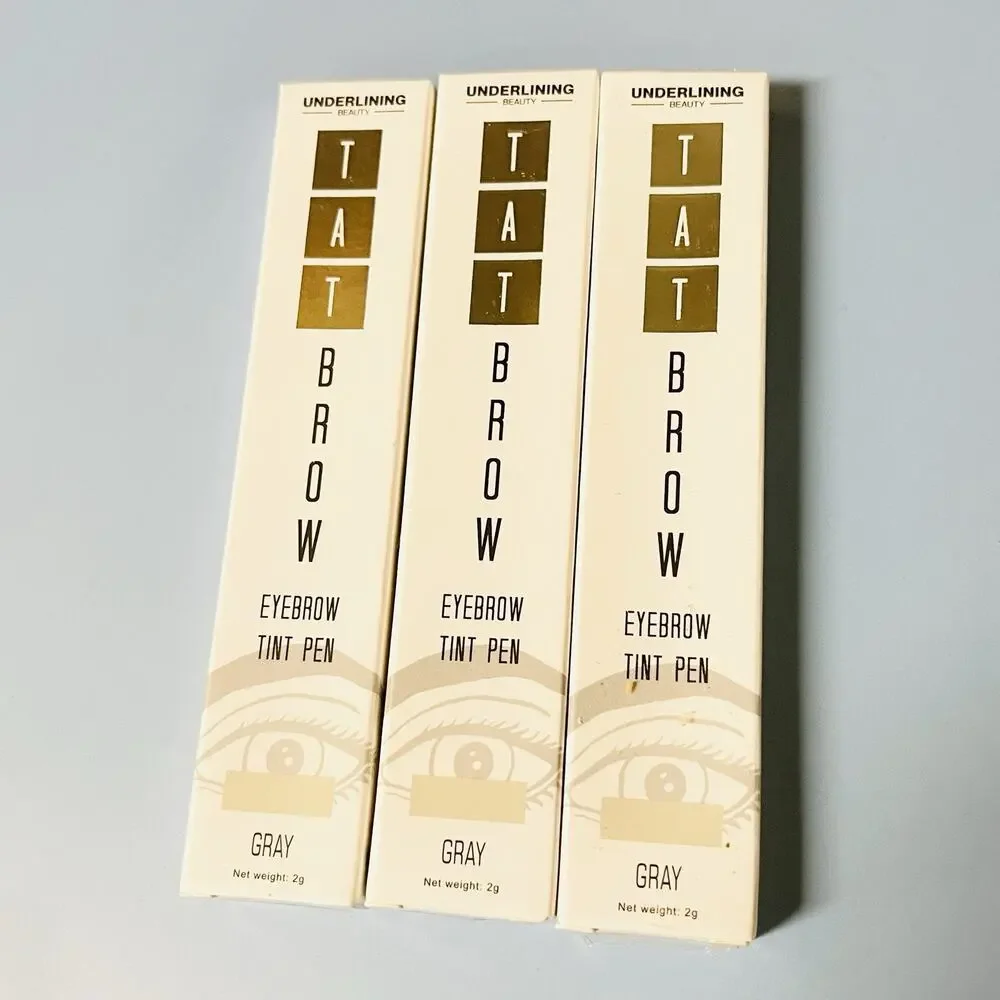 Lot Of 3 TAT Brow Eyebrow Tint Pens Waterproof Smudge‎ Proof 24hrs+ GRAY